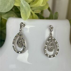 Diamond earrings. Silver .925. Untreated Earth Mined. 1/2ct
